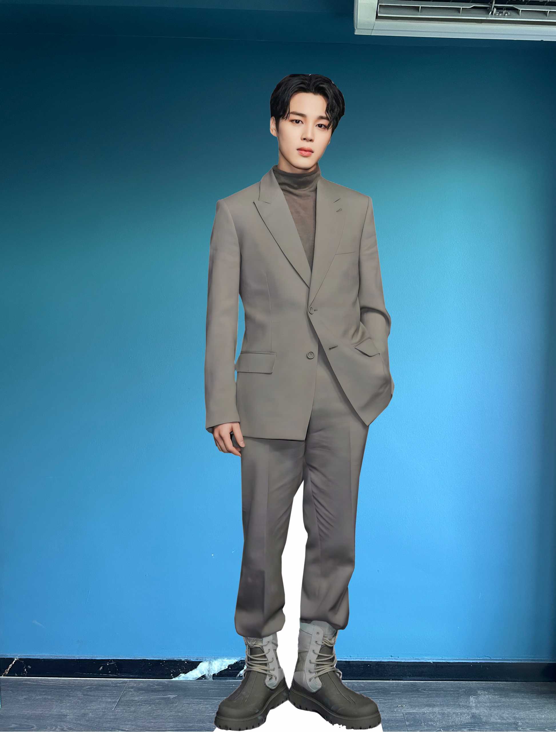 Jimin im Anzug, Pappaufsteller, BTS Group Park, Jimin, Pappmodell, K POP, Jimin, Mockup-Figur